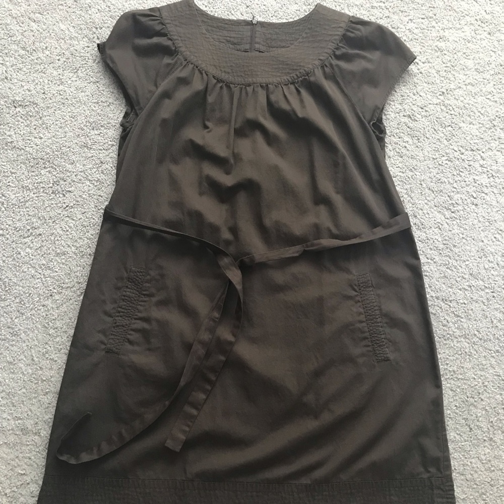 Massimo Brown Tie-Waist Dress